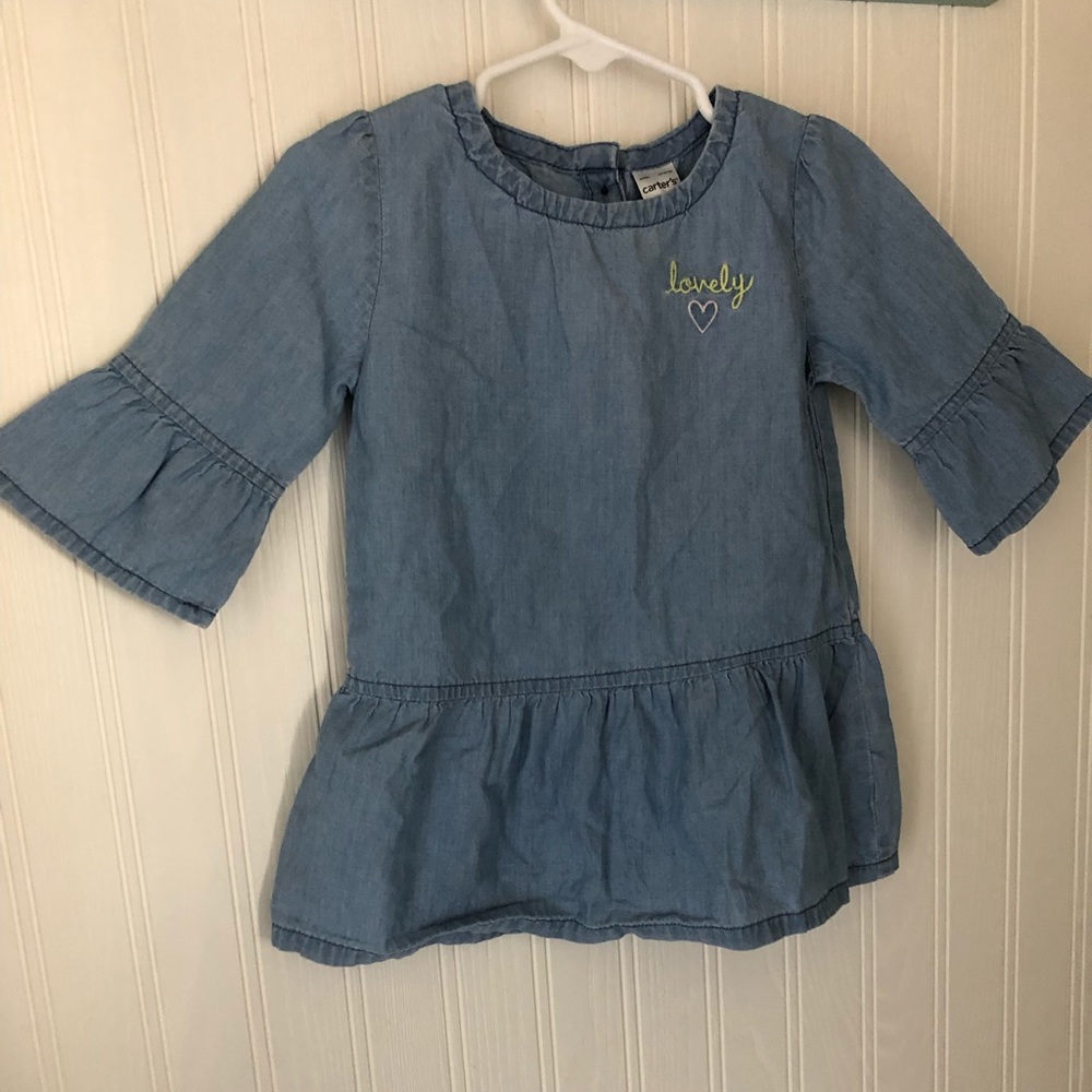 Toddler girls chambray tunic shirt